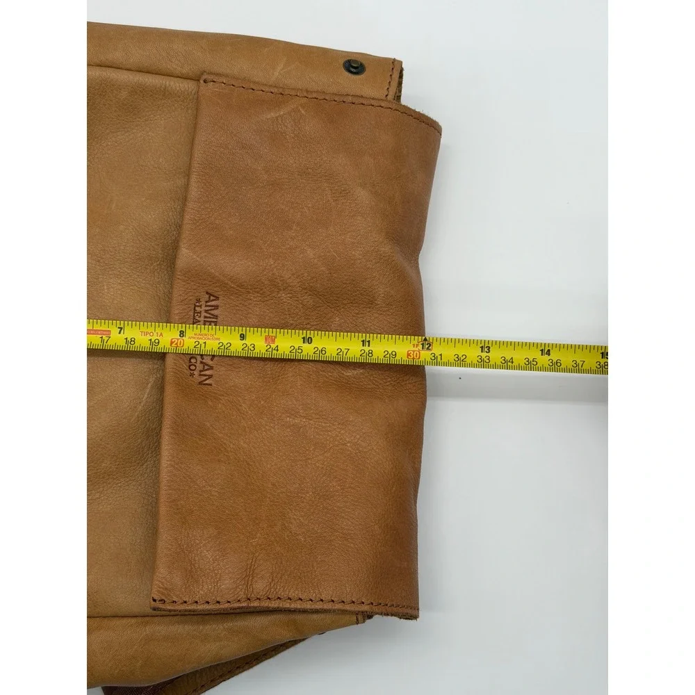 American Leather Co Honey Tan Genuine Leather Flap Backpack Handbag Bag 12x10x4